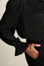 Load image into Gallery viewer, Pom Heart Black Blouse
