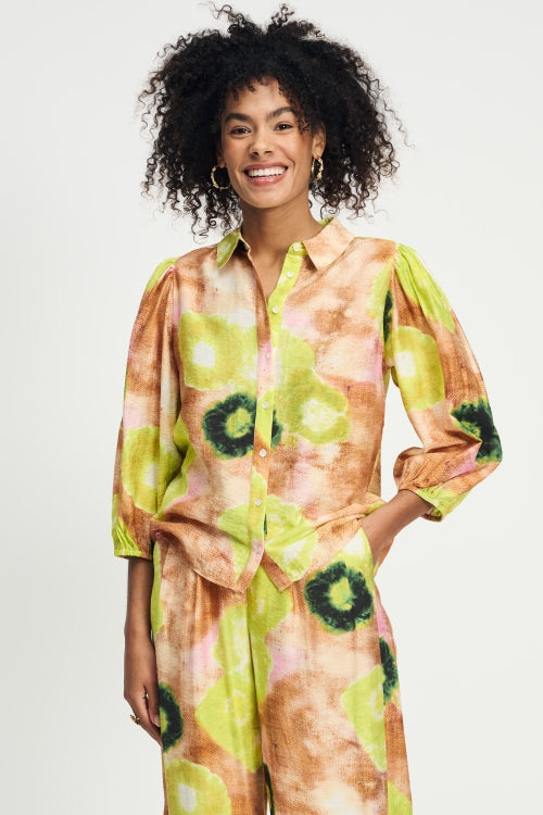Pom Lime Print Blouse