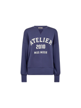 Load image into Gallery viewer, Mos Mosh Nima Crew-Neck Sweater in Crown Blue
