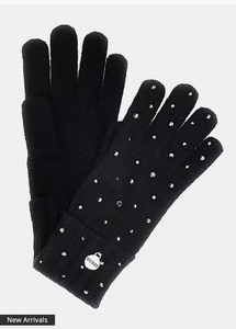 Guess Rhinestone Gloves in Black