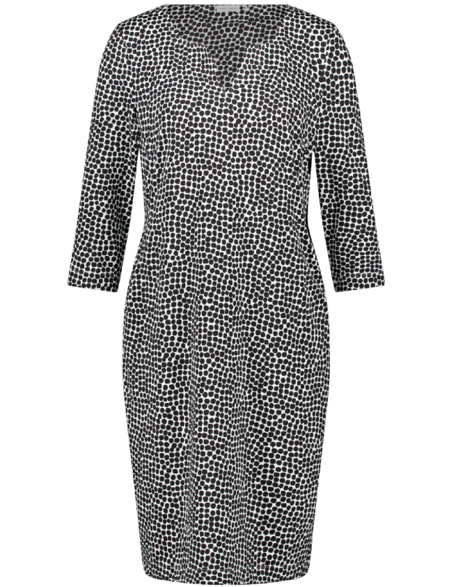 Gerry Weber V-Neck Dress in Black/White