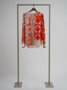 Herzen Silk Bouse 6180 in Tomato Multi