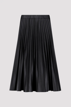 Load image into Gallery viewer, Monari Pleated Faux Leather Skirt in Black
