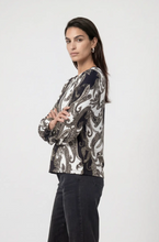 Load image into Gallery viewer, Monari Paisley Sweatshirt in Black/Green Pattern
