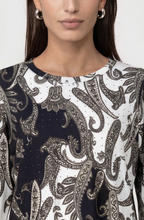 Load image into Gallery viewer, Monari Paisley Sweatshirt in Black/Green Pattern
