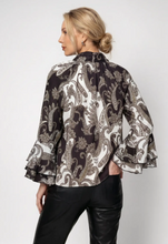 Load image into Gallery viewer, Monari Blouse with Paisley Pattern in Black/Green Pattern
