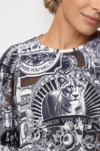 Load image into Gallery viewer, Monari Sweatshirt with Emblem Pattern in Black/Green Pattern

