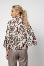 Load image into Gallery viewer, Monari Blouse with Floral Print in Taupe Pattern
