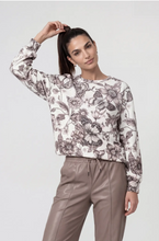 Load image into Gallery viewer, Monari Sweatshirt with Floral Pattern in Taupe Pattern
