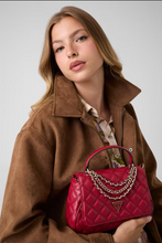 Load image into Gallery viewer, Guess Giully Top Handle Flap Bag in Cherry Red
