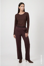 Load image into Gallery viewer, Monari Long-sleeved shirt with rhinestone details in Black Coffee
