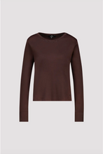 Load image into Gallery viewer, Monari Long-sleeved shirt with rhinestone details in Black Coffee
