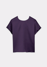 Load image into Gallery viewer, Luisa Cerano Short-sleeved blouse in Plum
