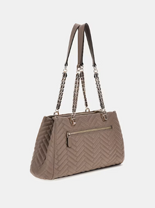 Guess Anning Quilted Shopper in Dark Taupe