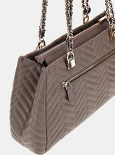 Load image into Gallery viewer, Guess Anning Quilted Shopper in Dark Taupe
