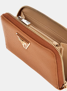 Guess Laurel Triangle Logo Wallet in Cognac