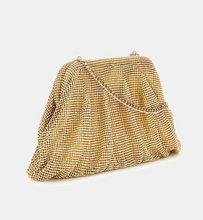 Load image into Gallery viewer, Guess Zalina Mesh Rhinestone Clutch in Gold

