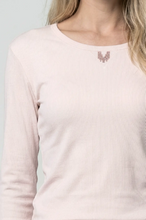 Load image into Gallery viewer, Monari Long-Sleeved Shirt with Jewellery Detail in Rosewater

