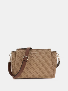 Guess Noelle 4G Logo Crossbody in Beige