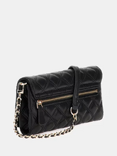 Load image into Gallery viewer, Guess Giully Quilted Mini Crossbody in Black
