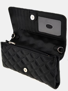 Guess Giully Quilted Mini Crossbody in Black