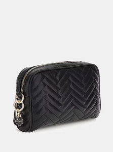 Guess Anning Quilted Mini Crossbody in Black