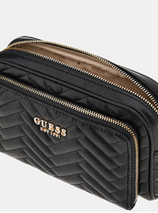 Guess Anning Quilted Mini Crossbody in Black