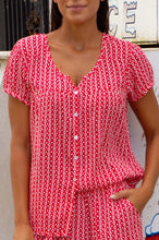 Load image into Gallery viewer, Aspiga Lisbon Blouse in Raspberry/White
