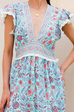 Load image into Gallery viewer, Aspiga Pippa Block Print Midi Dress in Blue
