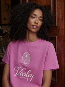 Varley Coventry Branded Tee in Ibis Rose