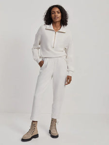 Varley The Rolled Cuff Pant in Ivory Marl