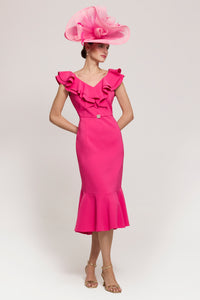 Luis Civit Lily Dress in Fushia