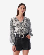 Load image into Gallery viewer, IRO Abgral Printed V-Neck Top With Cutouts
