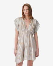 Load image into Gallery viewer, IRO Brandi Short Lamé V-Neck Dress
