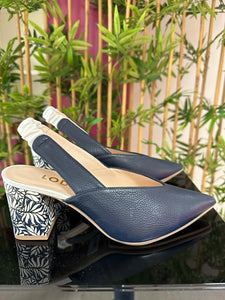Lodi Navy Lodi Slingback Heels in Navy