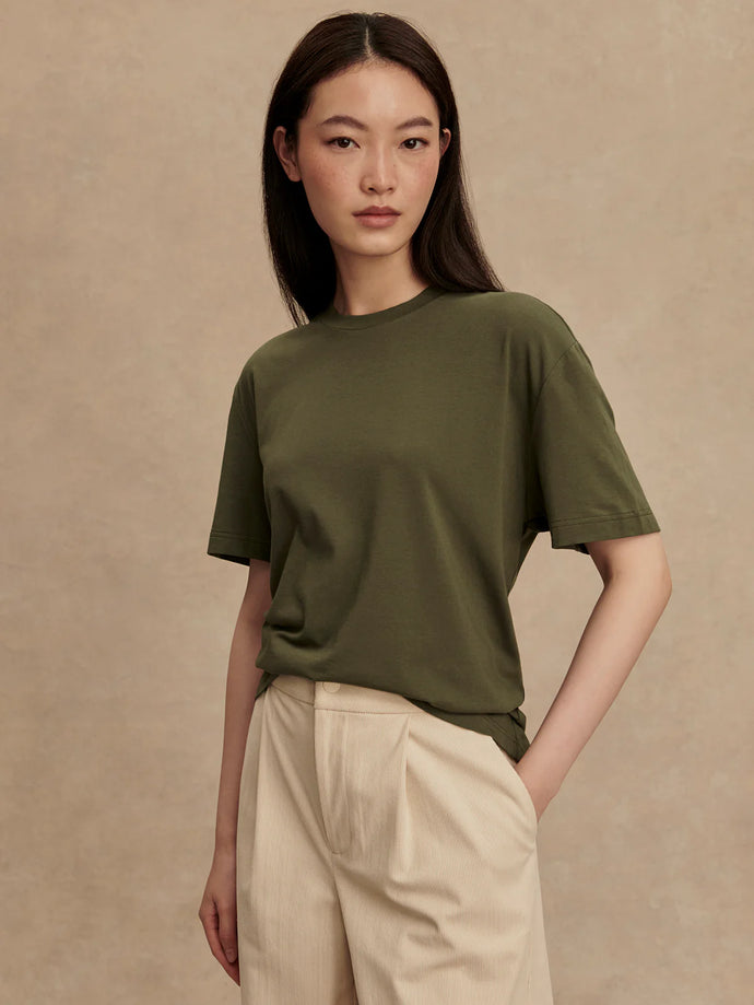 Varley Leighton Boyfriend Tee in Racing Olive