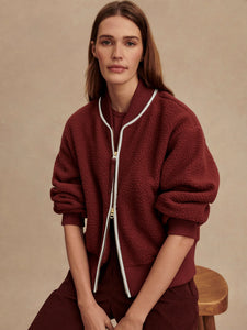 Varley Hansley Fleece Jacket in New Maroon