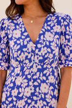 Load image into Gallery viewer, Aspiga Anne Tea Dress in Cobalt/Pink
