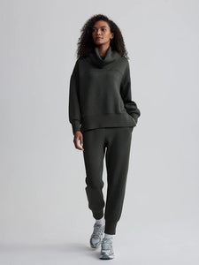 Varley Priya Longline Sweater in Olive Marl