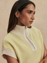 Load image into Gallery viewer, Varley Fowley Knit Top in Snow White/Limeade
