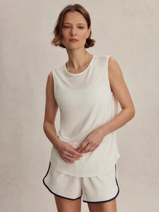 Varley Nolan Seamless Longline Tee in White