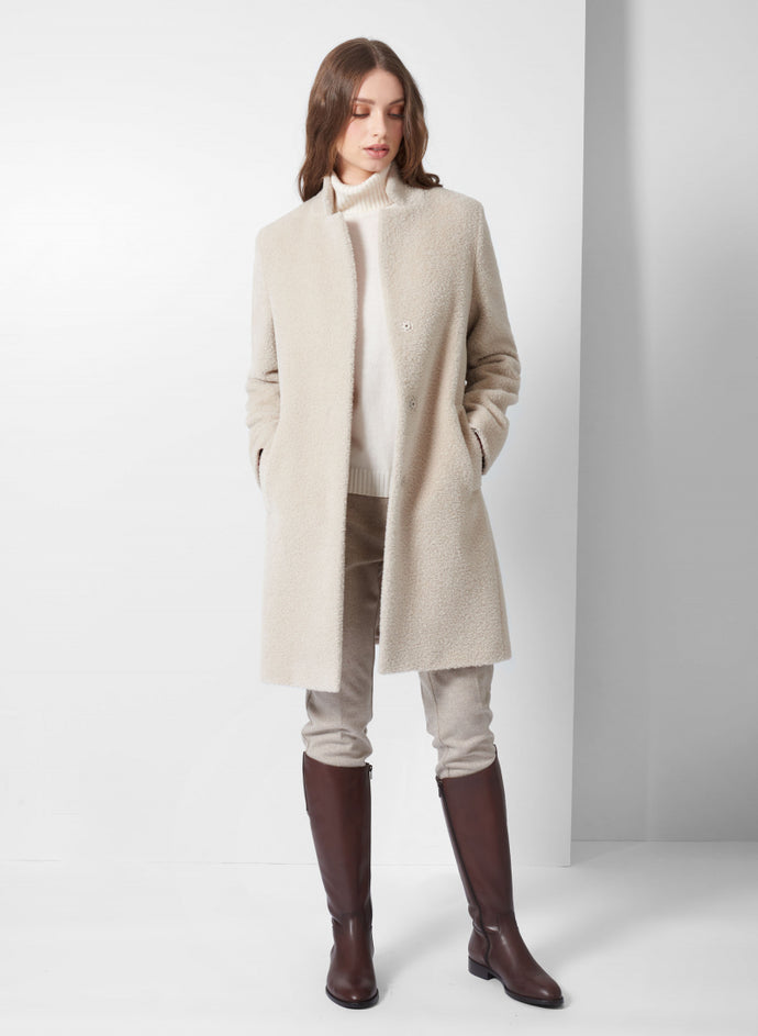 Cinzia Rocca Wool & Alpaca Coat in Beige