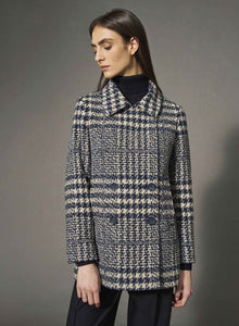 Cinzia Rocca double Breasted Hounstooth PeaCoat