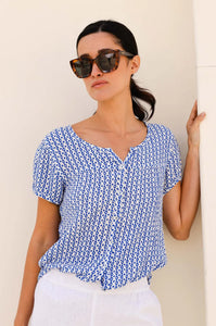 Aspiga Lisbon Blouse in Blue/White