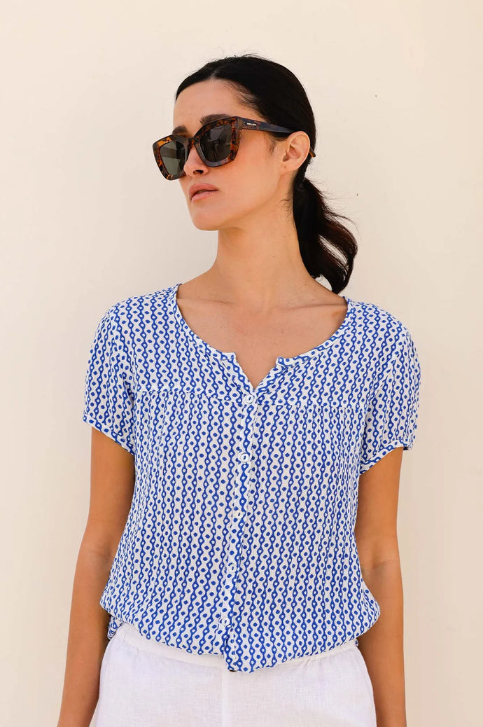 Aspiga Lisbon Blouse in Blue/White