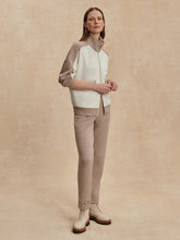 Load image into Gallery viewer, Varley Garcia 2-Tone Zip Through Sweater in Ivory Marl/Taupe Marl
