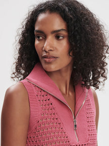Varley Bains Half-Zip Tank in Rose Wine