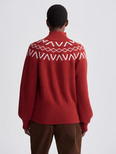 Load image into Gallery viewer, Varley Marcie Fairisle Yoke Knit in Red Dahlia
