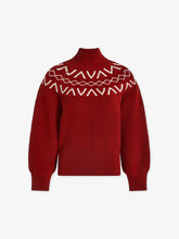 Load image into Gallery viewer, Varley Marcie Fairisle Yoke Knit in Red Dahlia
