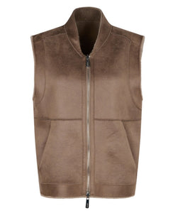 Oakwood Chelly Faux Shearling Reversable Gilet in Taupe